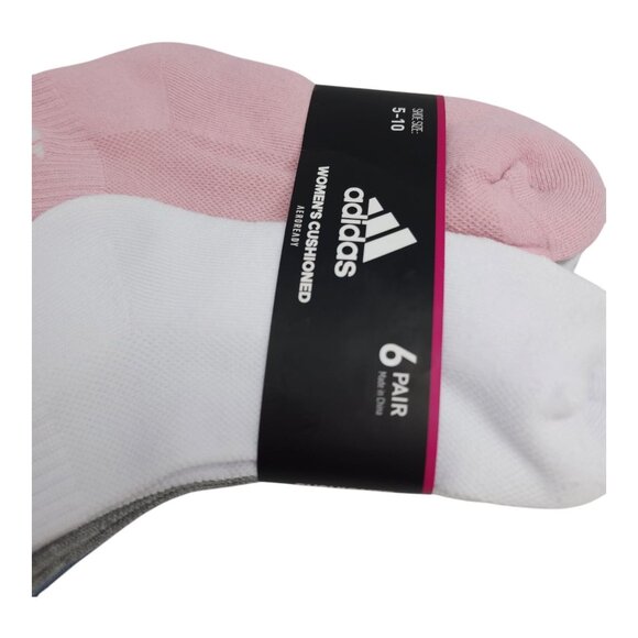 Adidas Womens Cushioned Crew Ankle Socks 6-Pack Size 5-10 AEROREADY Drying - Picture 6 of 9